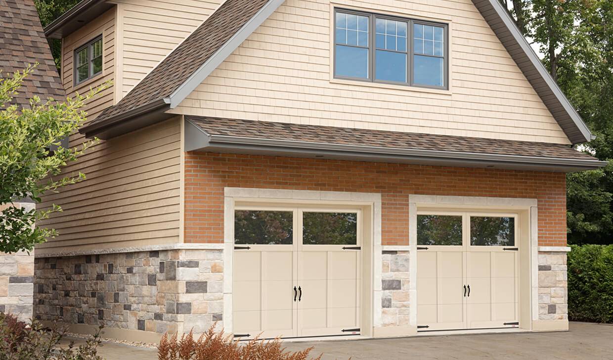 Princeton P-12, 9’ x 7', Desert Sand doors and overlays, Panoramic windows with Clear glass