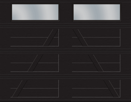 Village Collection A Layout, 2-Slat base, 9' x 7', Black, Clear windows